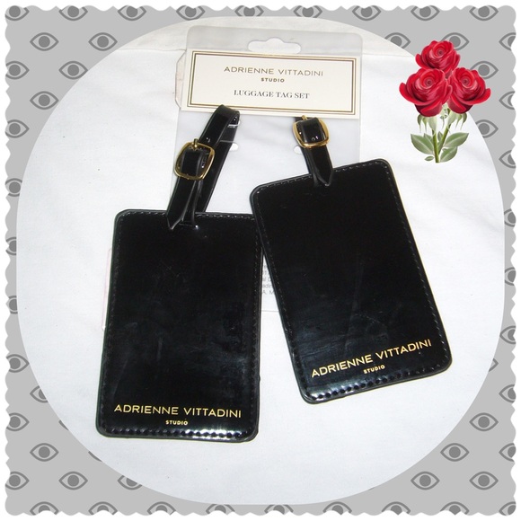 Luggage Tag Set/2- Black Patent new - Picture 1 of 2